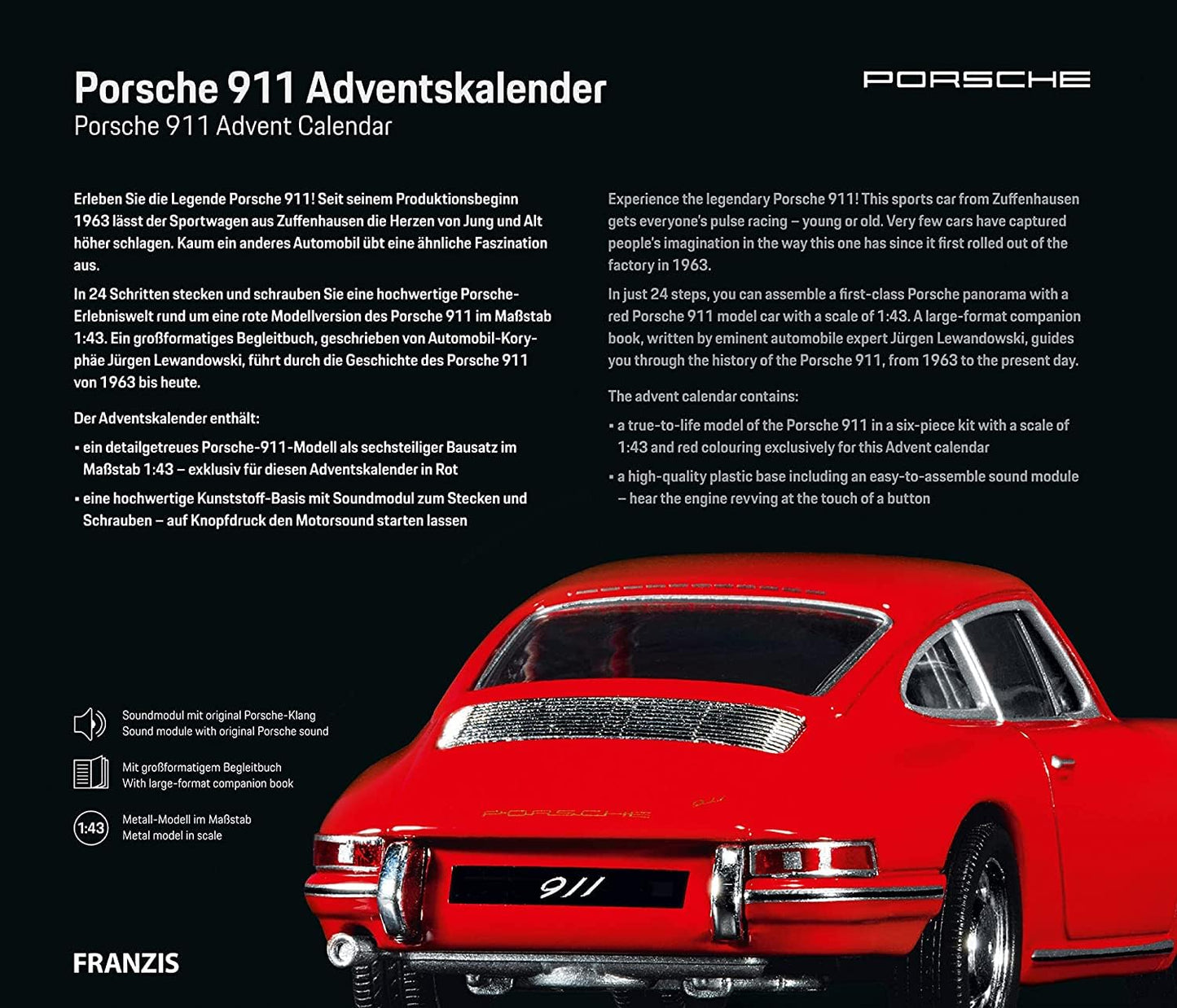 Porsche 911 Advent Calendar with Collector's Book 1:43