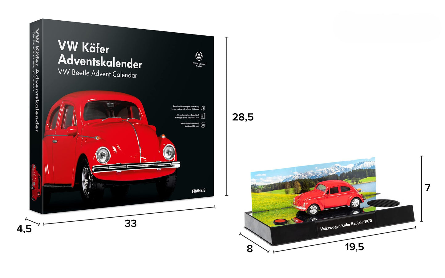 Volkswagen VW Beetle Red Advent Calendar 1:43