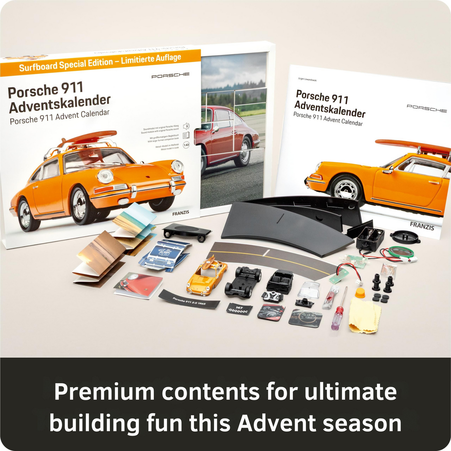 Porsche 911 with Surfboard Special Limited Edition! Advent Calendar 1:43