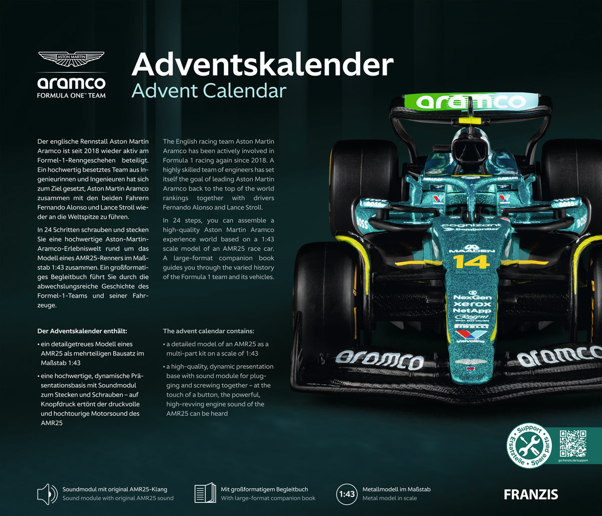 Aston Martin Armaco AMR25 F1 Advent Calendar 1:43