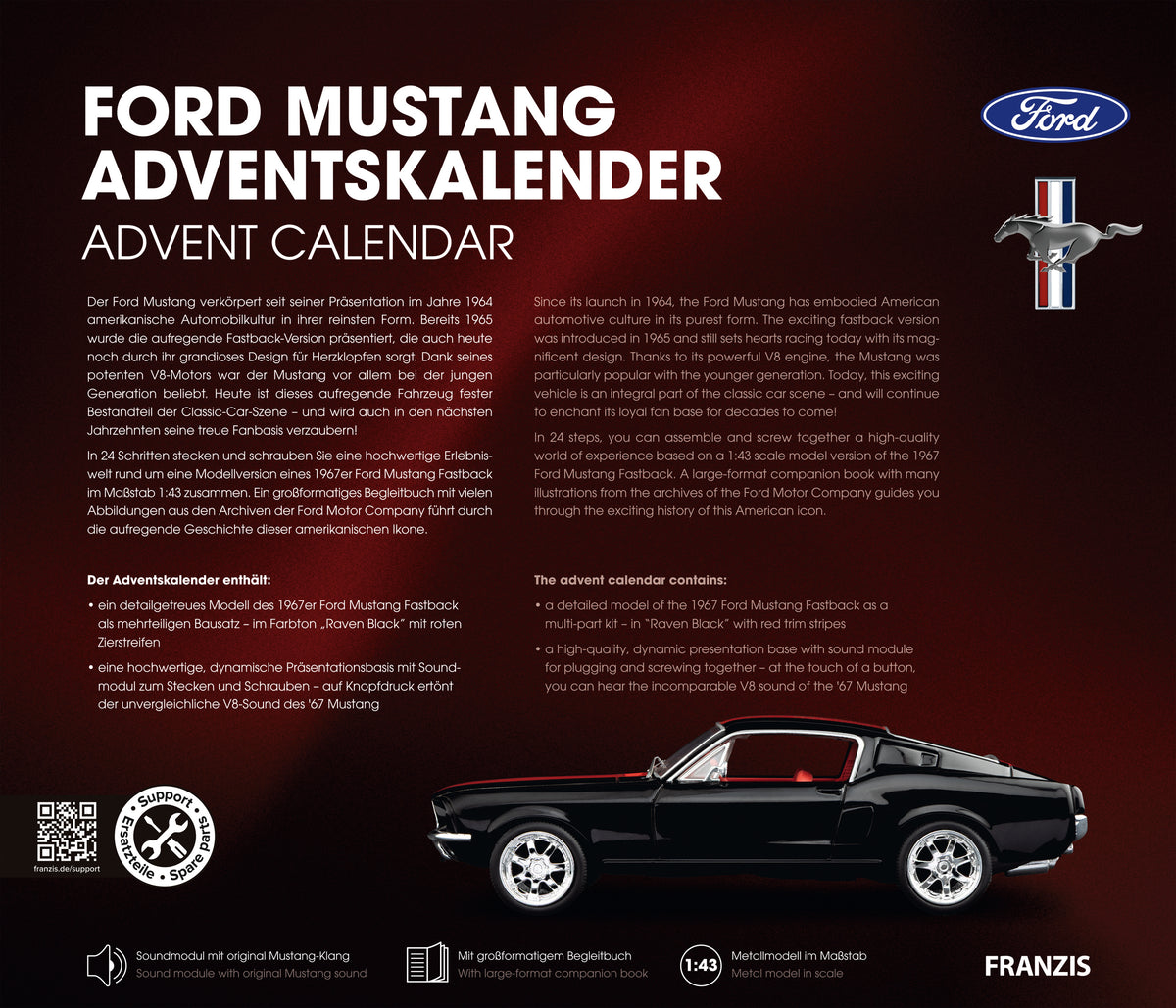 Ford Mustang Fastback 1967 Advent Calendar 1:43